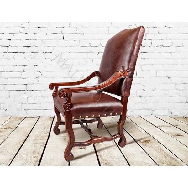 Rustic Fabric or Top Grain Leather Dining Chair Mallery Hall
