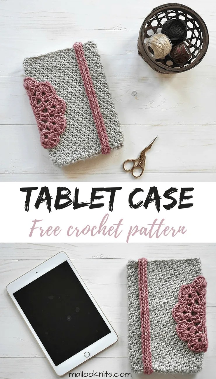 Tablet case girly free crochet pattern