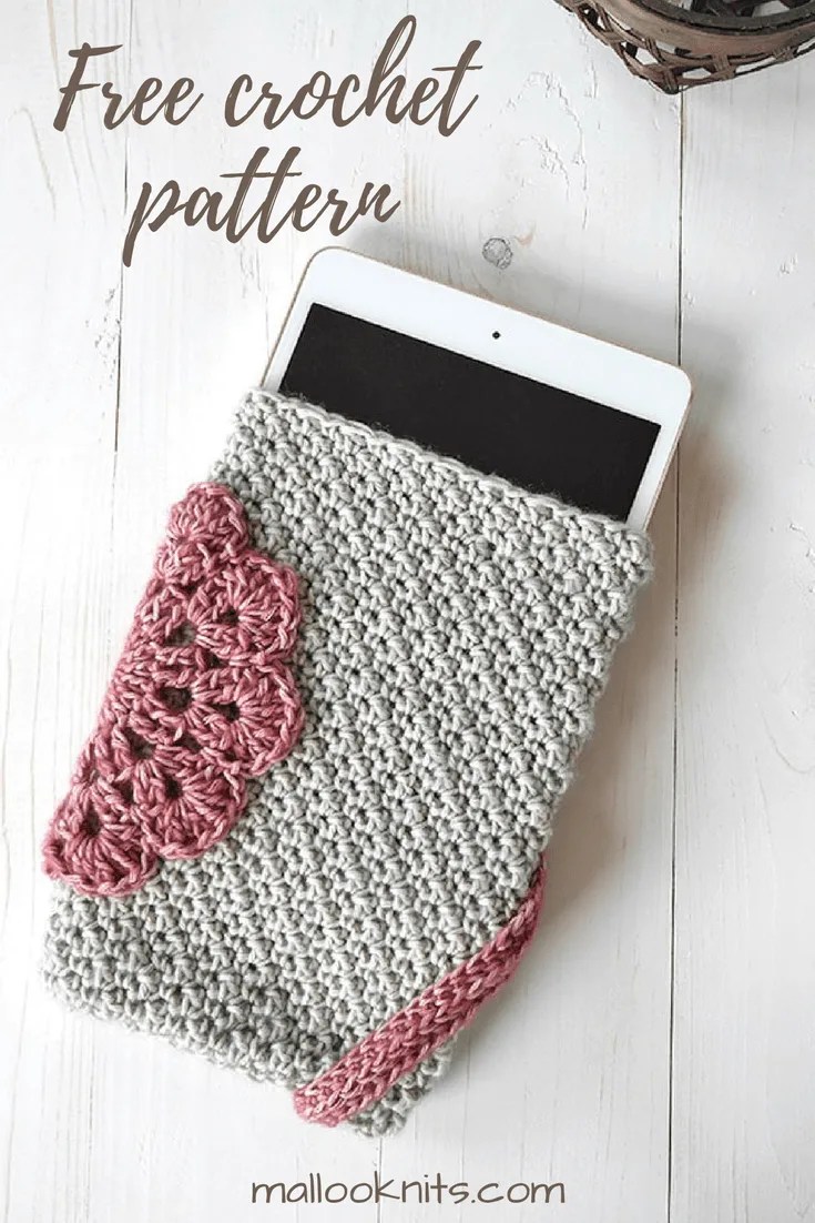 Tablet case girly free crochet pattern