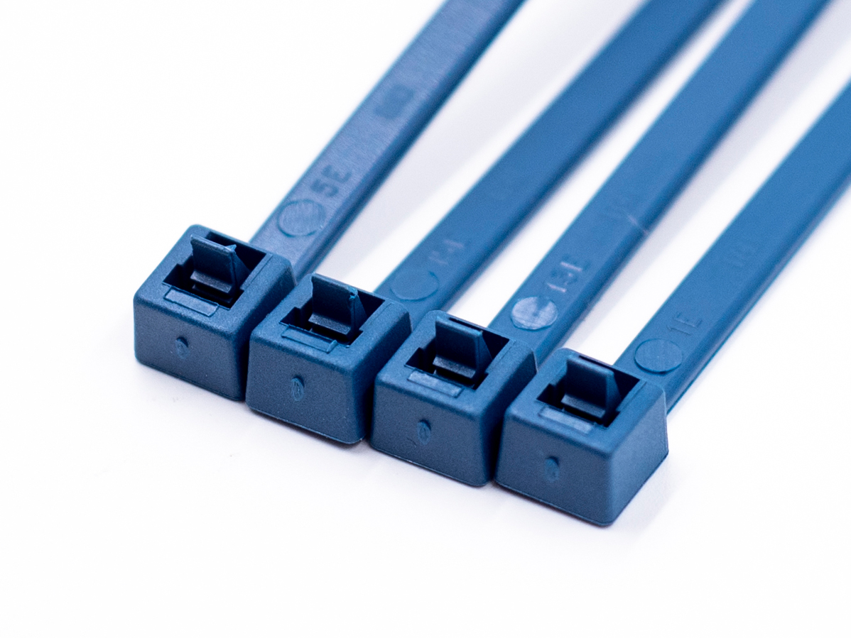 Metal & XRay Detectable Cable Ties, Blue Color, Reusable