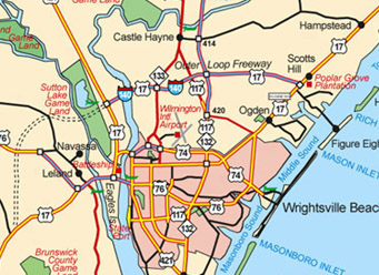 Street Map Of Wilmington Nc I-140 Wilmington Bypass