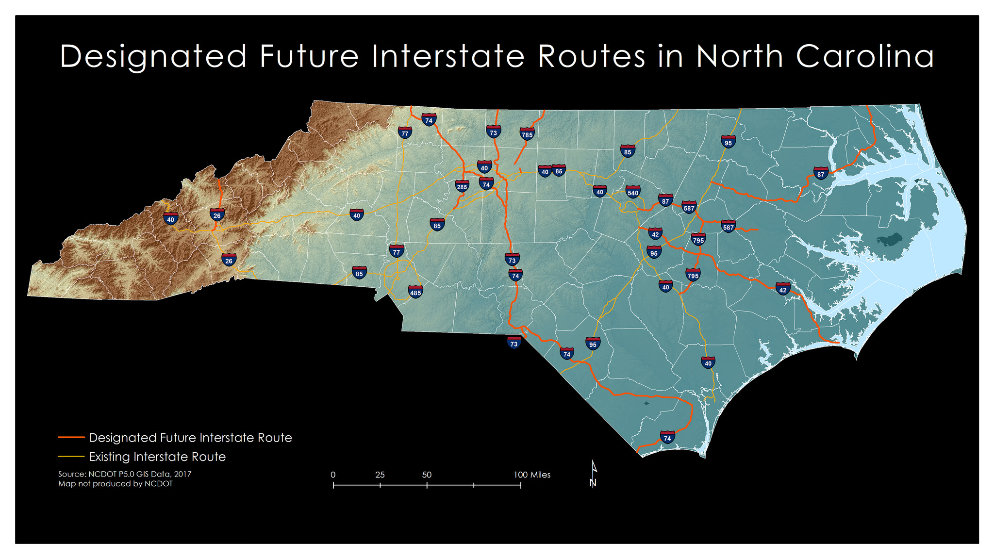 North Carolina's New and Future Interstates