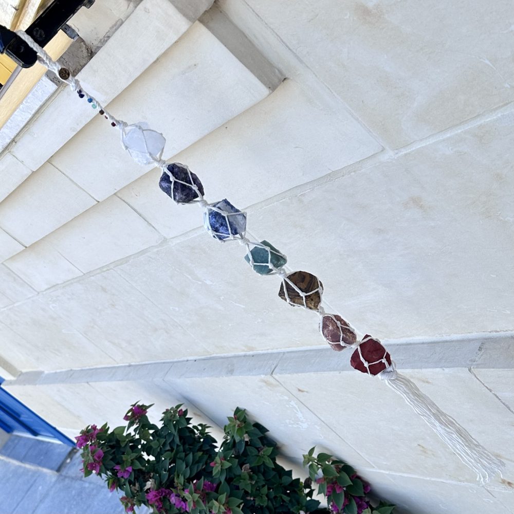 7 Chakra Macrame Hanger Malta Stone by Strata Designs Ltd