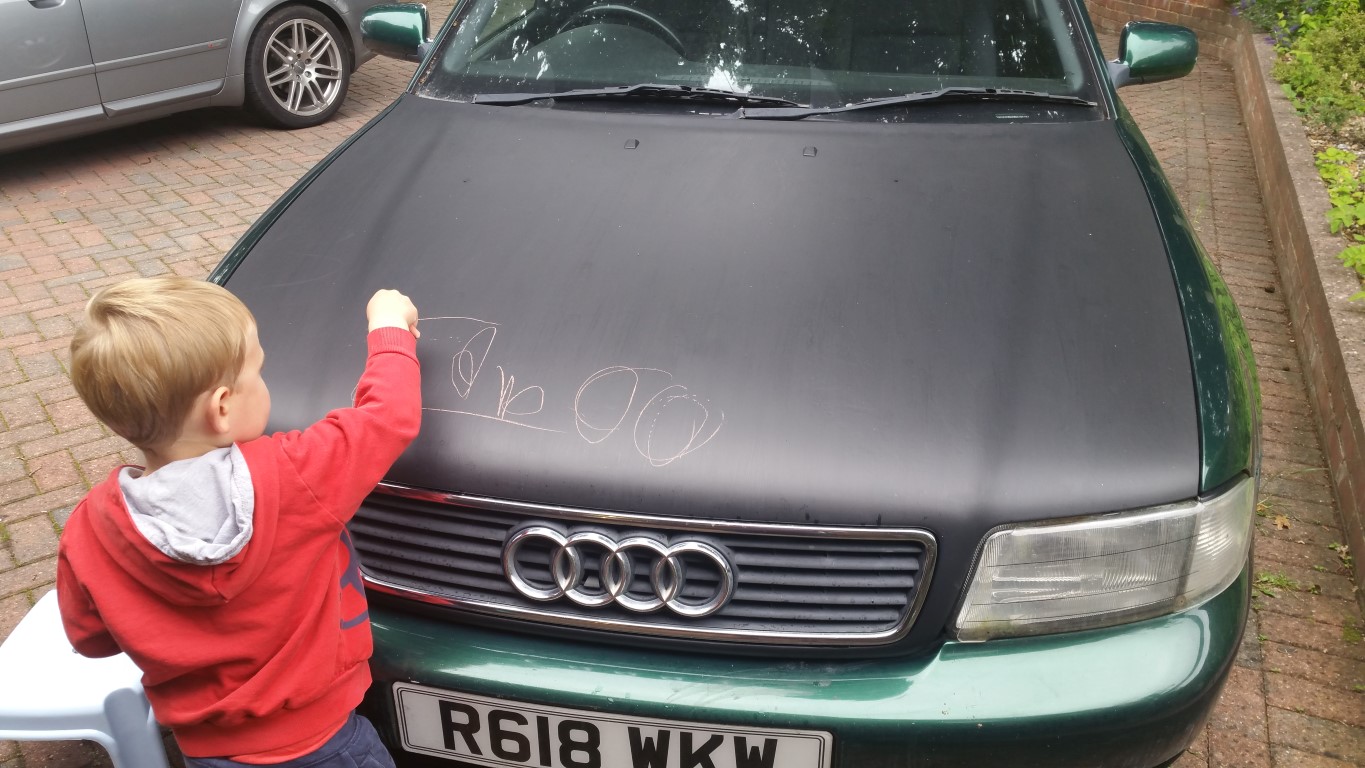 Painting a car with a brush, using chalkboard paint... Overclockers