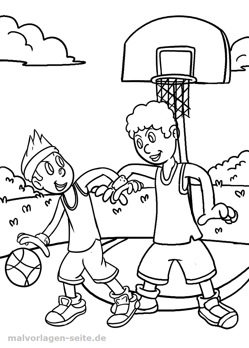 Malvorlage Basketball Sport Ausmalbilder kostenlos herunterladen