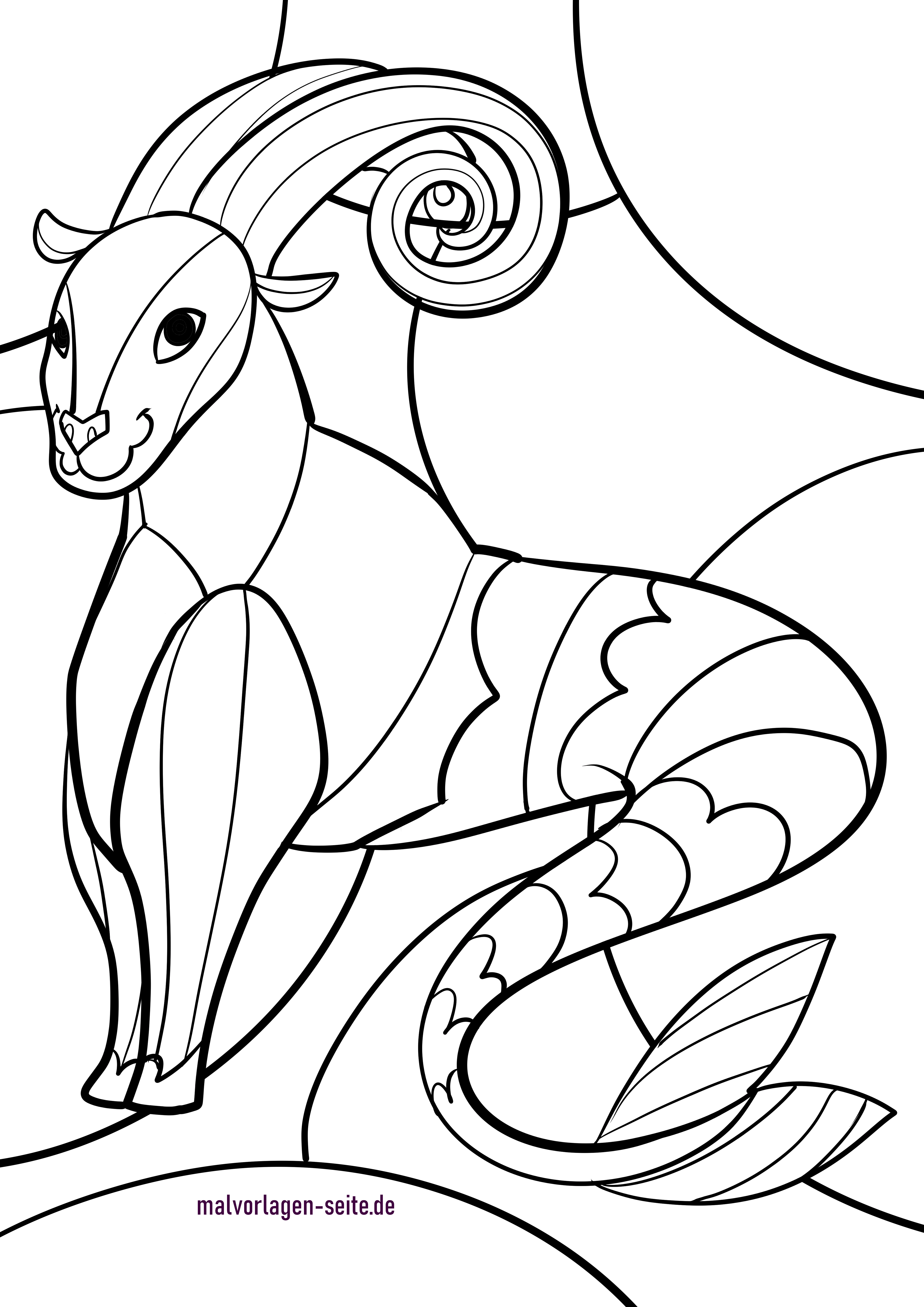 Sternzeichen Steinbock Tierkreiszeichen ausmalen Kostenlose
