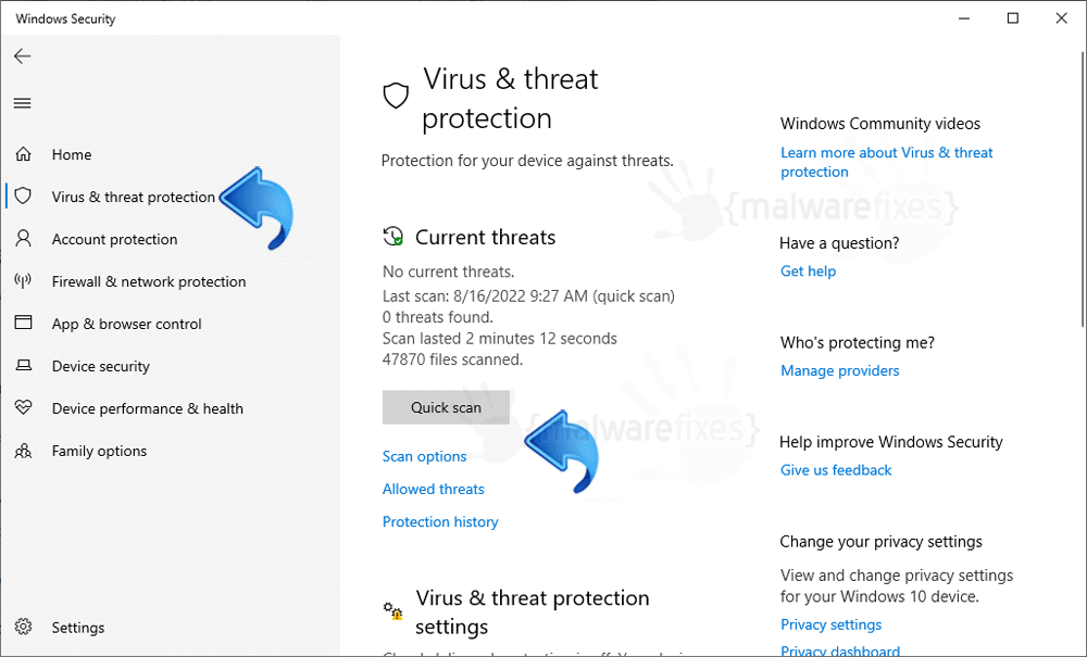 Windows Defender (Windows Security) Free Scanner MalwareFixes