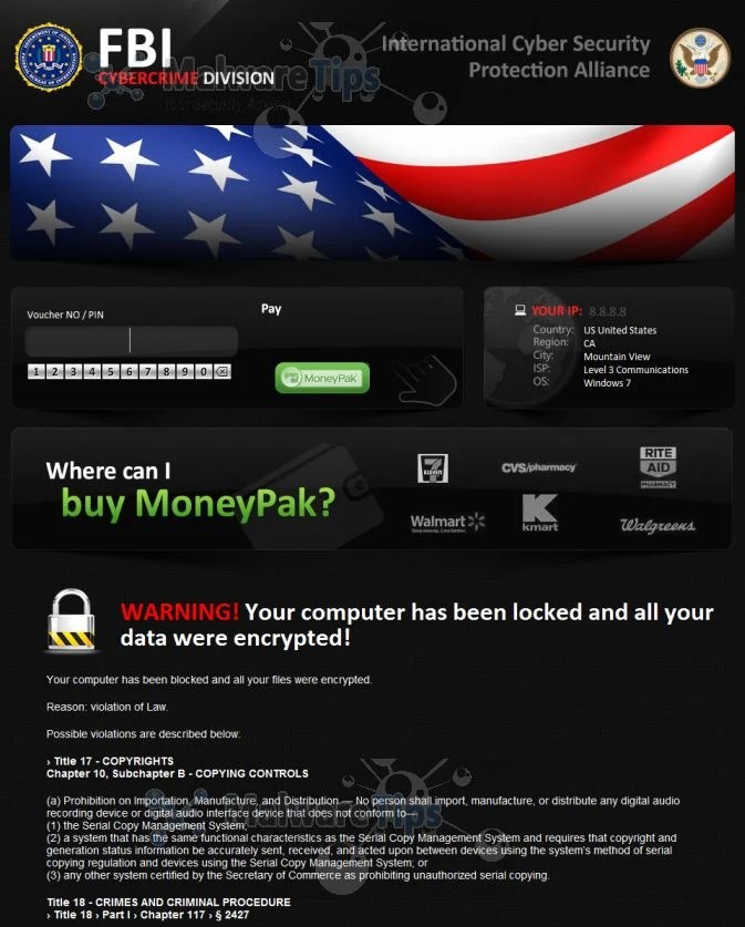 Remove Locked, Data Encrypted” Virus (FBI ICSPA Scam)