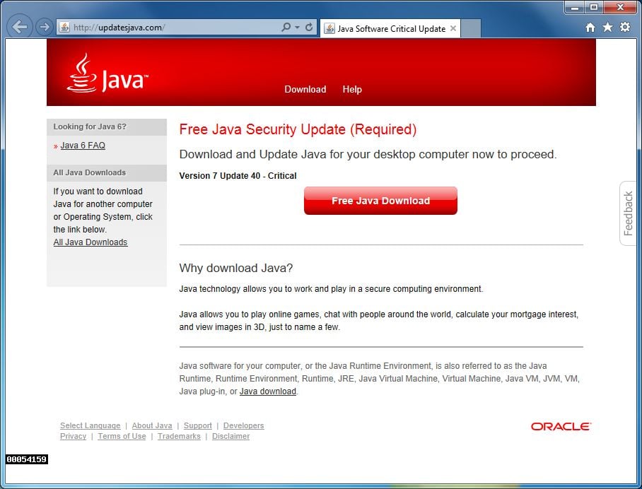 Remove popup virus (Fake Java Update)