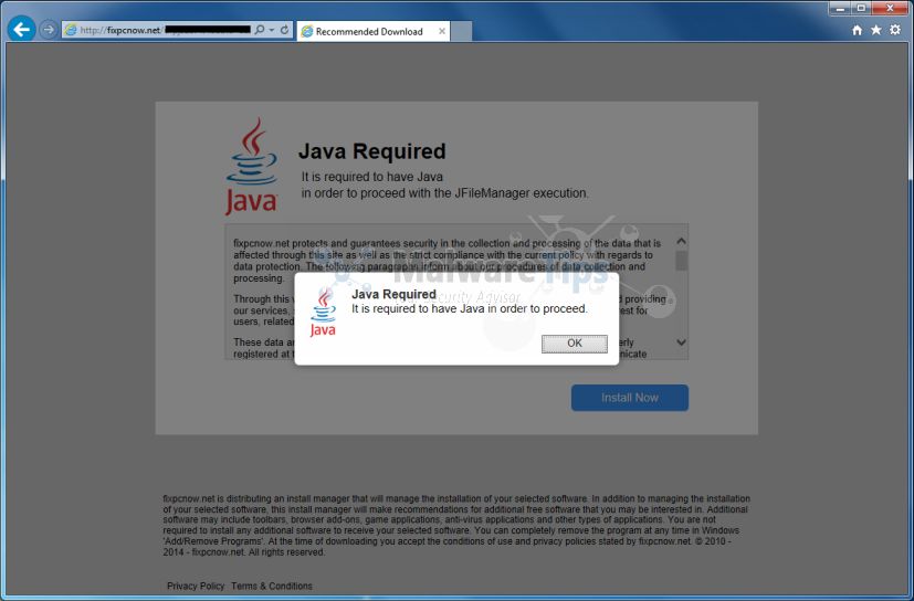 How to remove "Java Required" popup virus (Removal Guide)