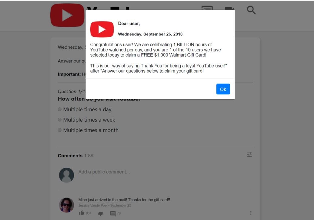 Remove "Congratulations YouTube user" popup ads (Virus