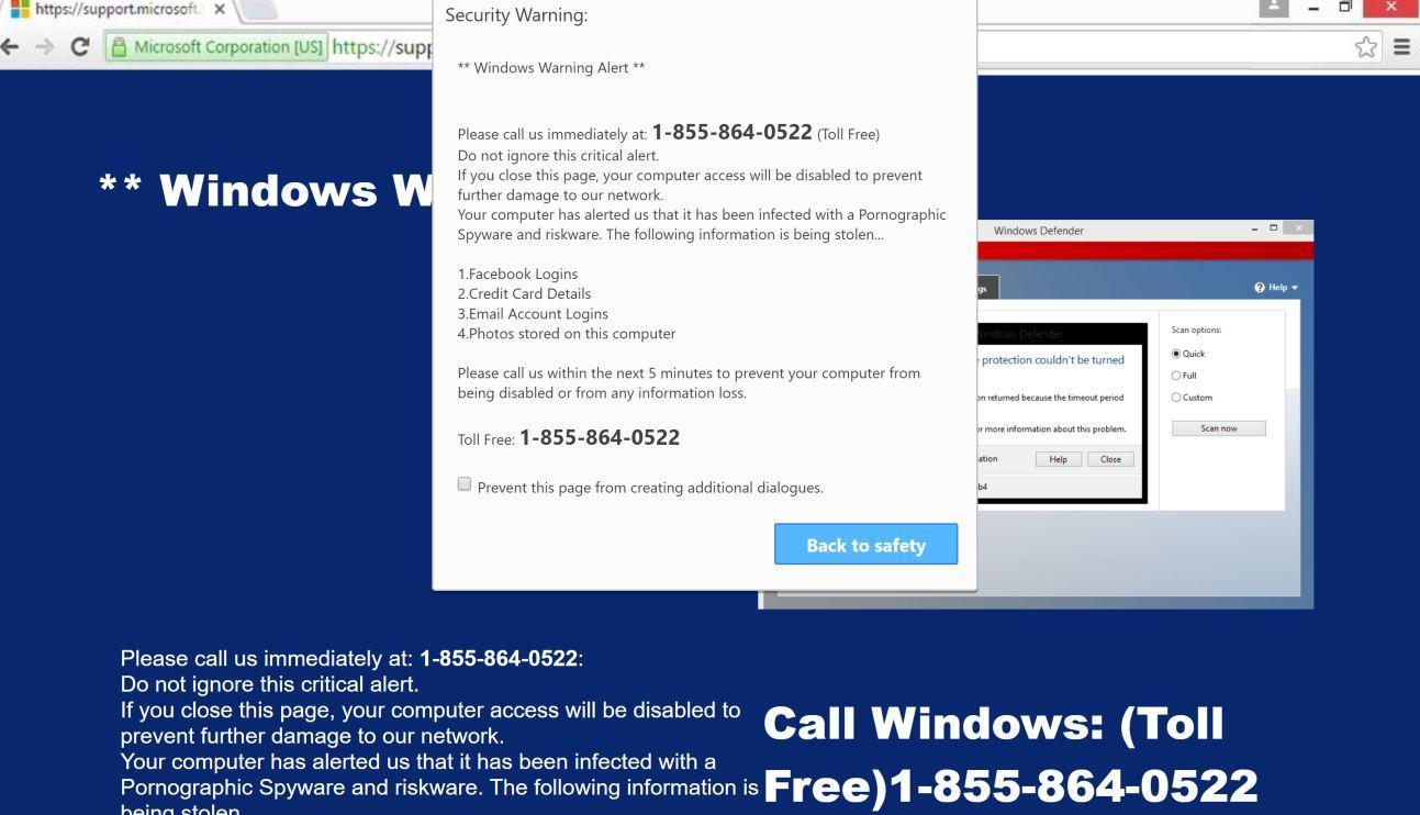 Remove "Windows Defender Security Warning" Fake Microsoft Alerts