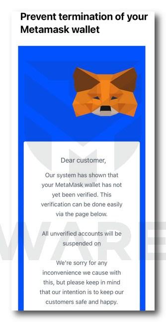 Remove "Your Metamask Wallet Has Not Yet Been Verified" Scam
