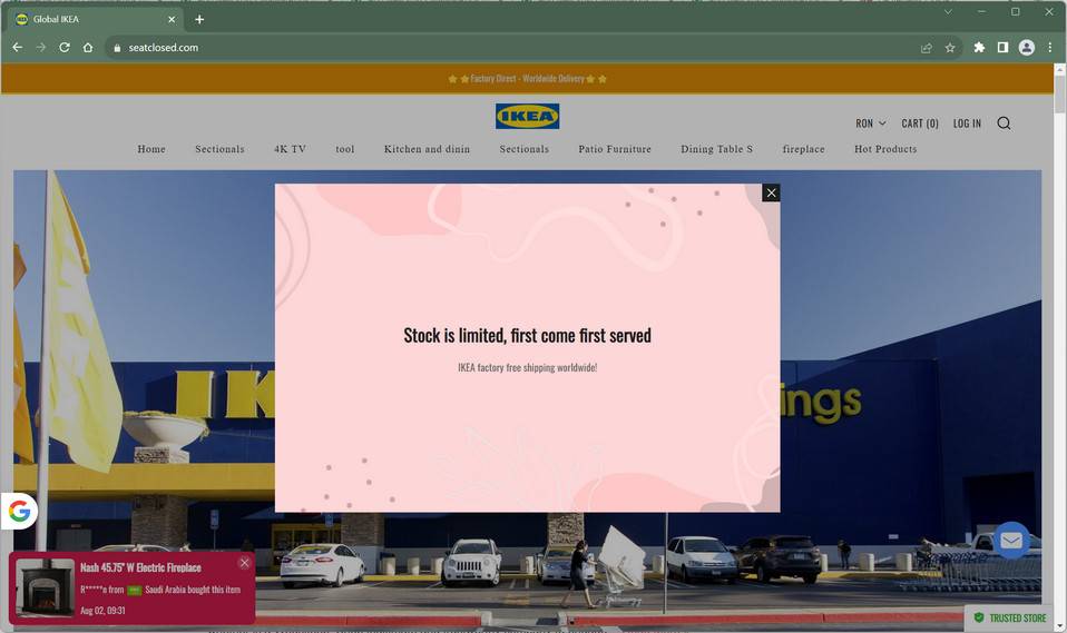 Scam Don't Buy From This Fake IKEA Site