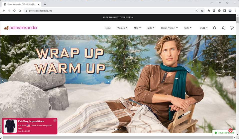 PeterAlexanderSale.top Scam A Fake Peter Alexander Store