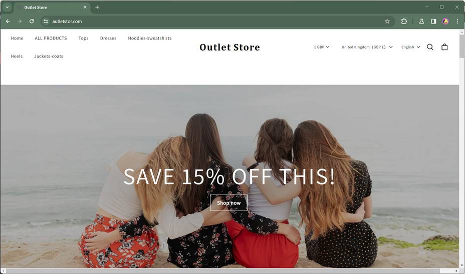 Outlet Store Scam Don't Buy From This Fake Shopping Site