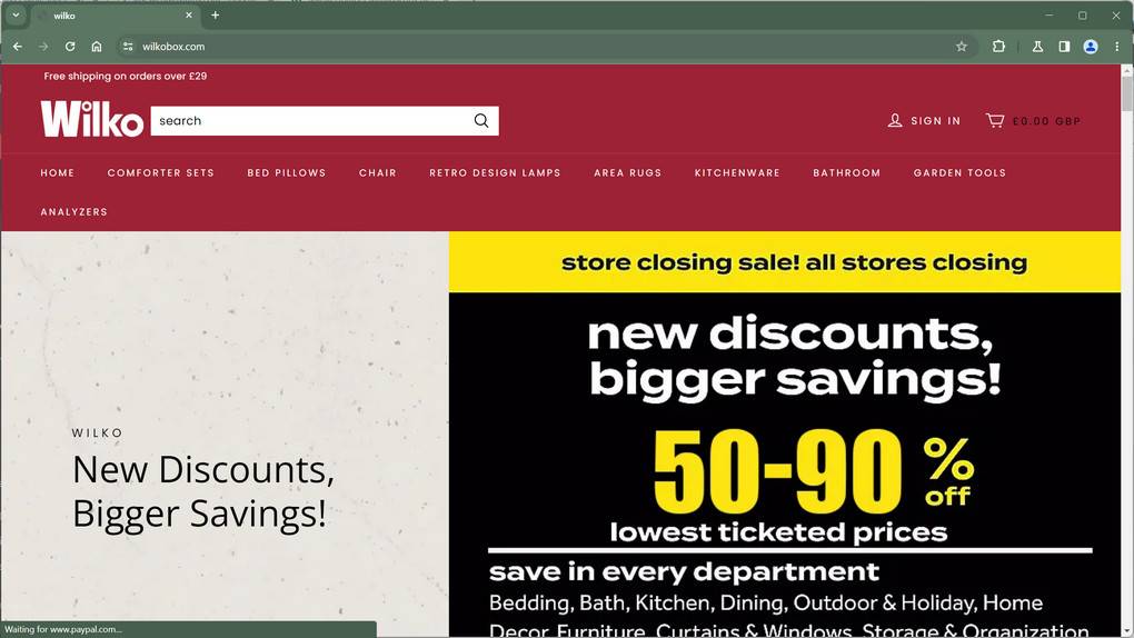 Scam Store A Fake Wilko site