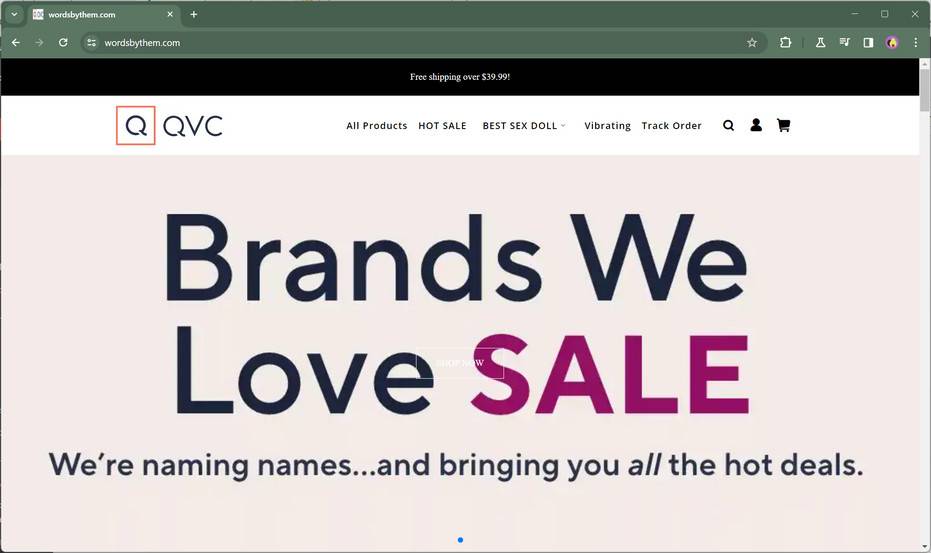 Scam Store A Fake QVC site