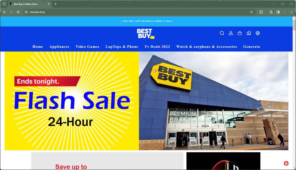 Scam Store A Fake Best Buy site