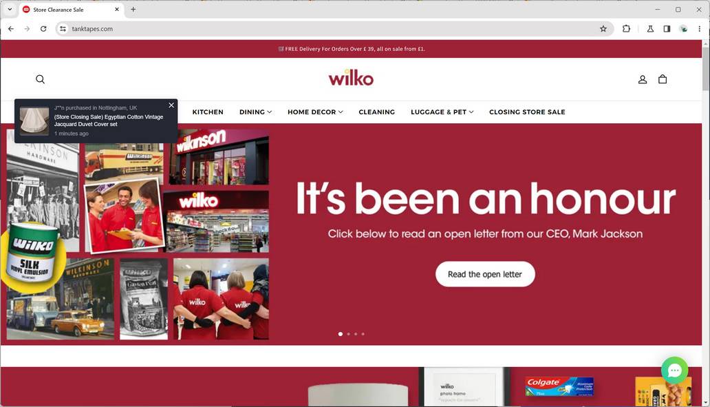 Scam Store A Fake Wilko site