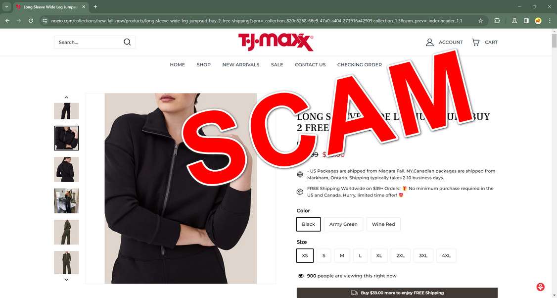 Beware Fake T.J. Maxx Clearance Sale sites Stealing Money
