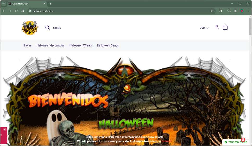 Scam Store A Fake Spirit Halloween site