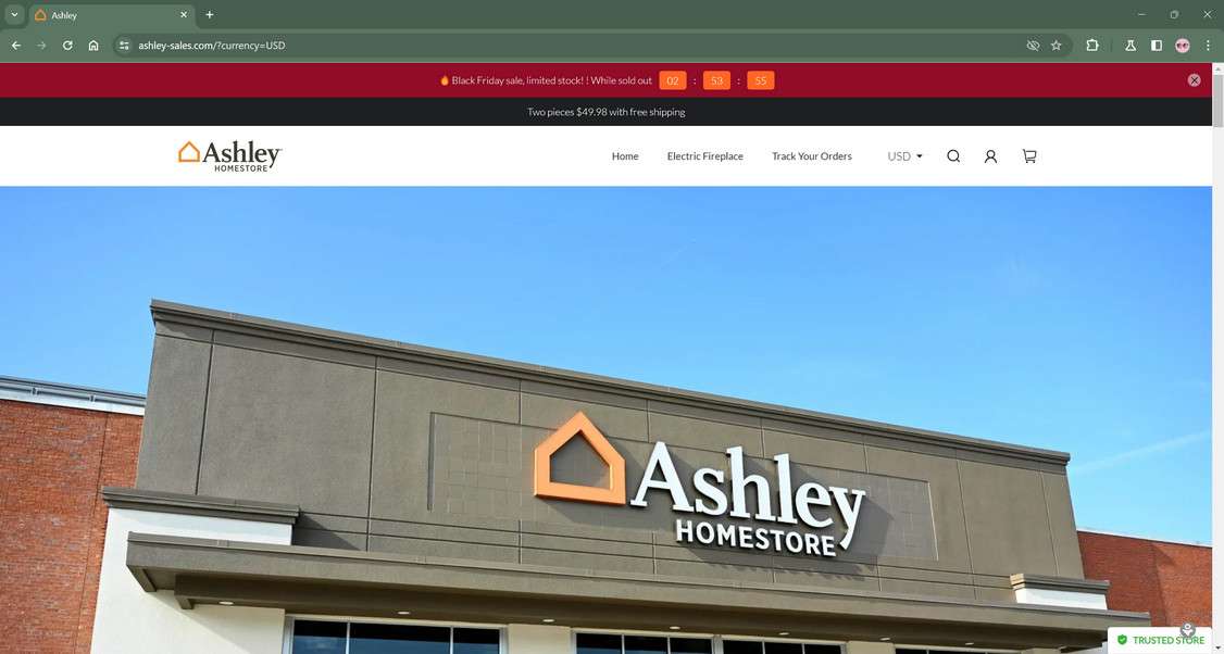 Scam Store A Fake Ashley site