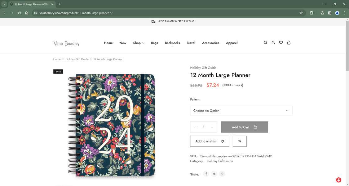 Scam Store A Fake Vera Bradley site