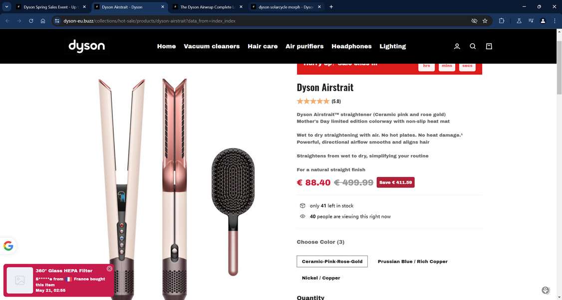 Dysoneu.buzz Scam Store A Fake Dyson site