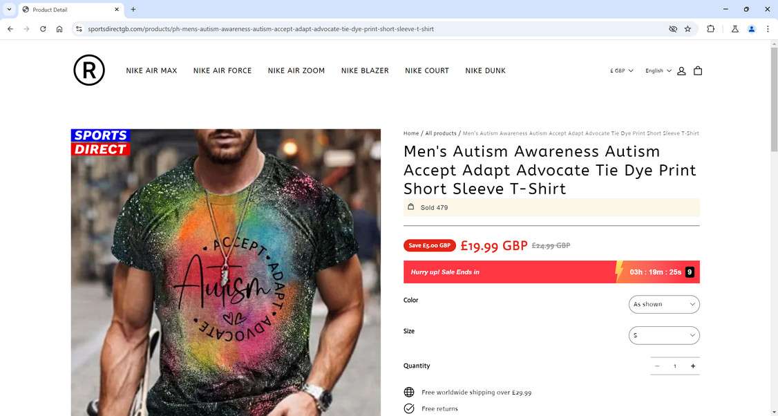 Scam A Fake Sports Direct site