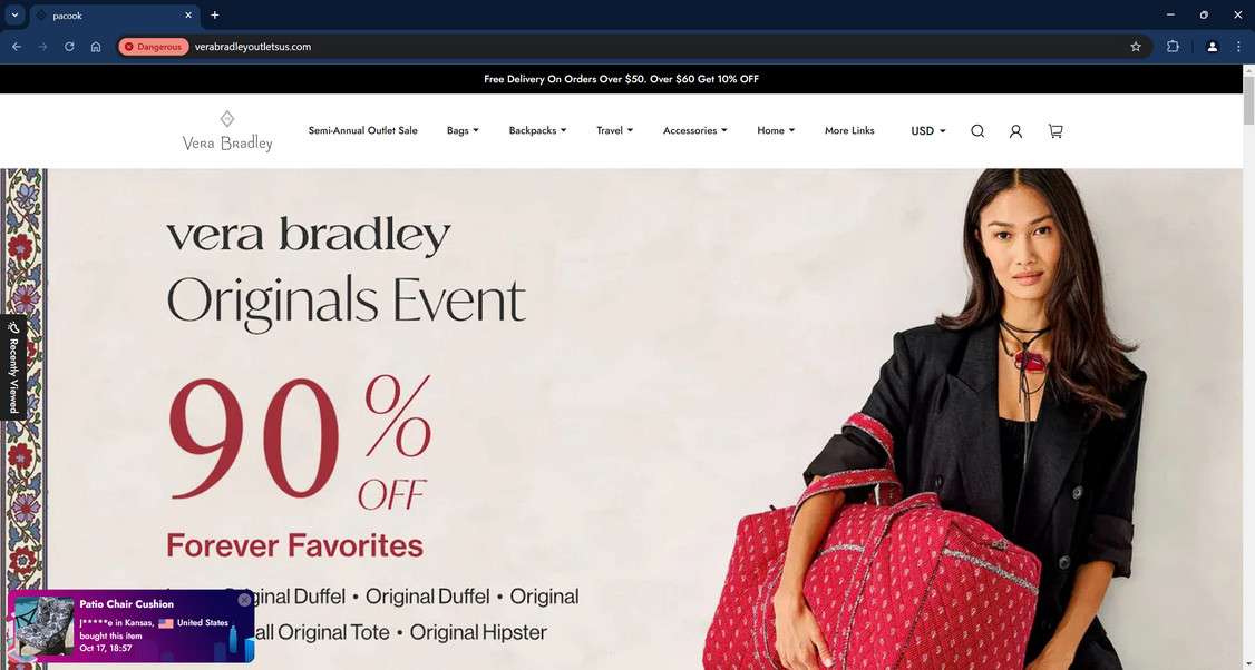 Scam A Fake Vera Bradley site