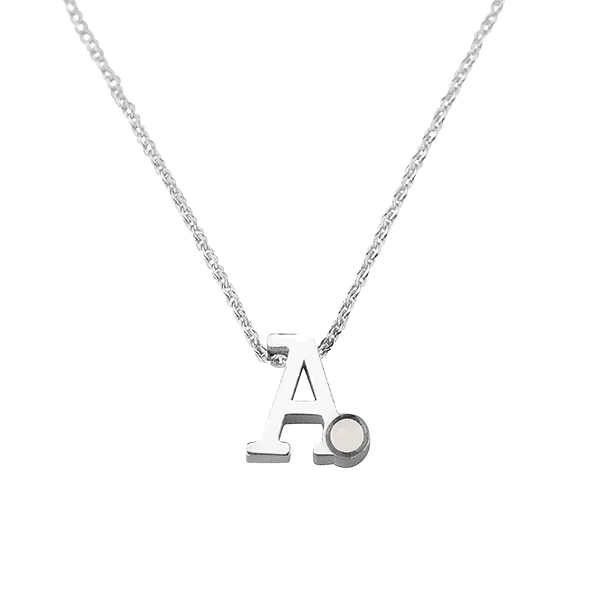 Anna Initiale Lait Maternel Argent mamajewelsfr