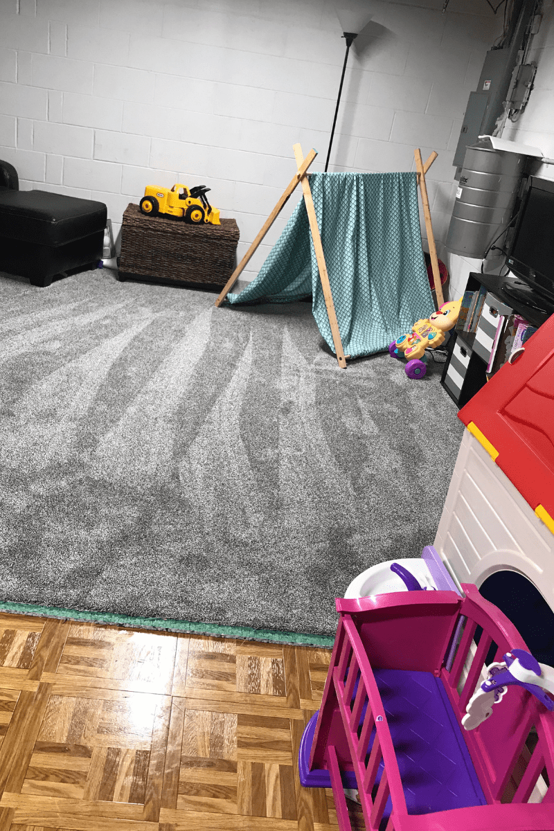 Unfinished Basement Playroom Ideas and Tour