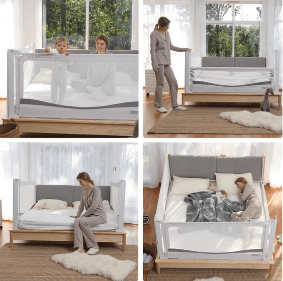 Choc Chick Extra Tall Bed Rail 200cm Grey