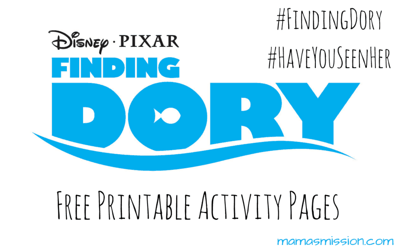 Finding Dory Printable Activity Pages