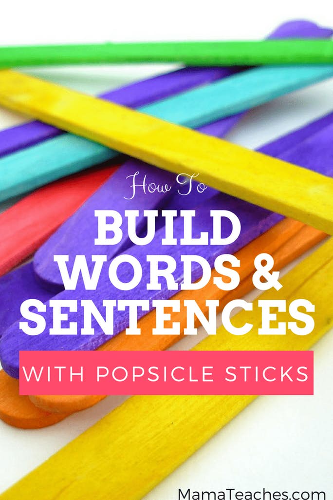 How to Build Words and Silly Sentences with Craft Sticks Mama Teaches