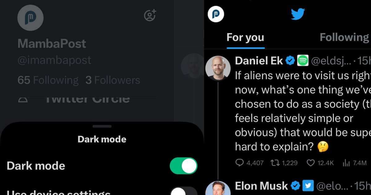 How to Set Dark Mode ON Twitter MambaPost