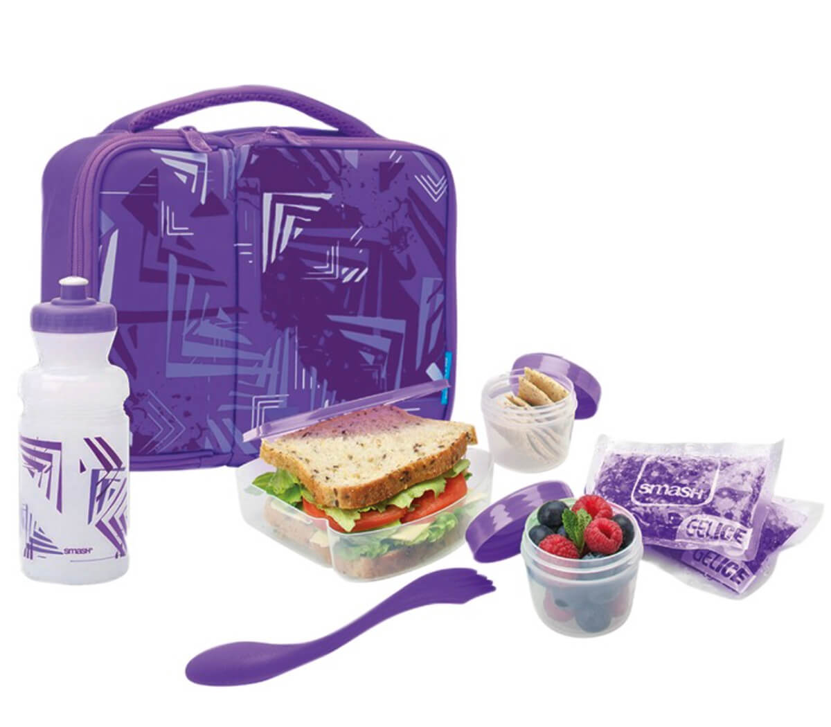Smash 8 Piece Pack Lunch Box Purple Mambo's Online Store