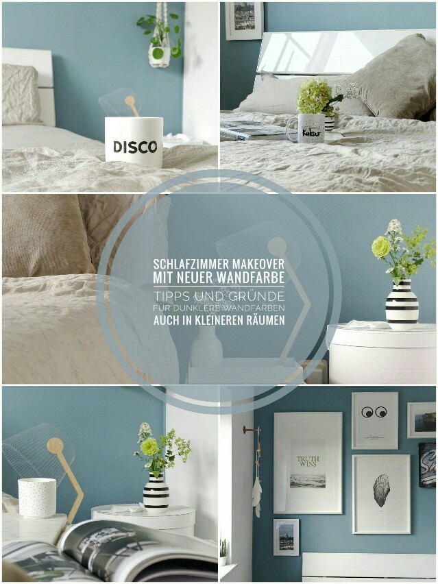 SchlafzimmerMakeover mit neuer Wandfarbe Warum dunkle