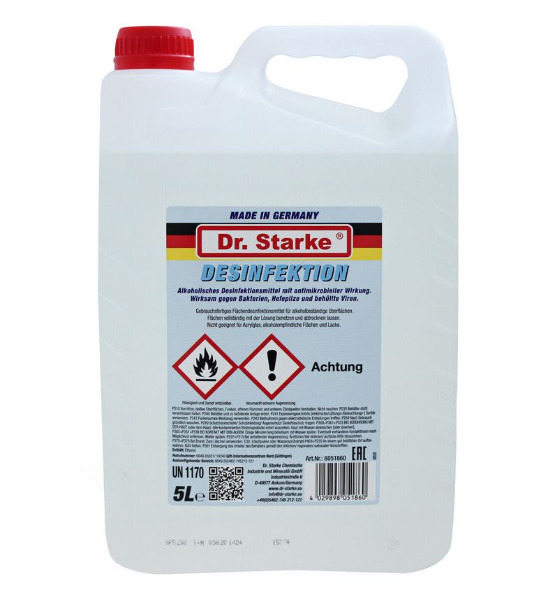 Dr. Starke Flächendesinfektion Desinfektionsmittel Schnelldesinfektion 5 Liter