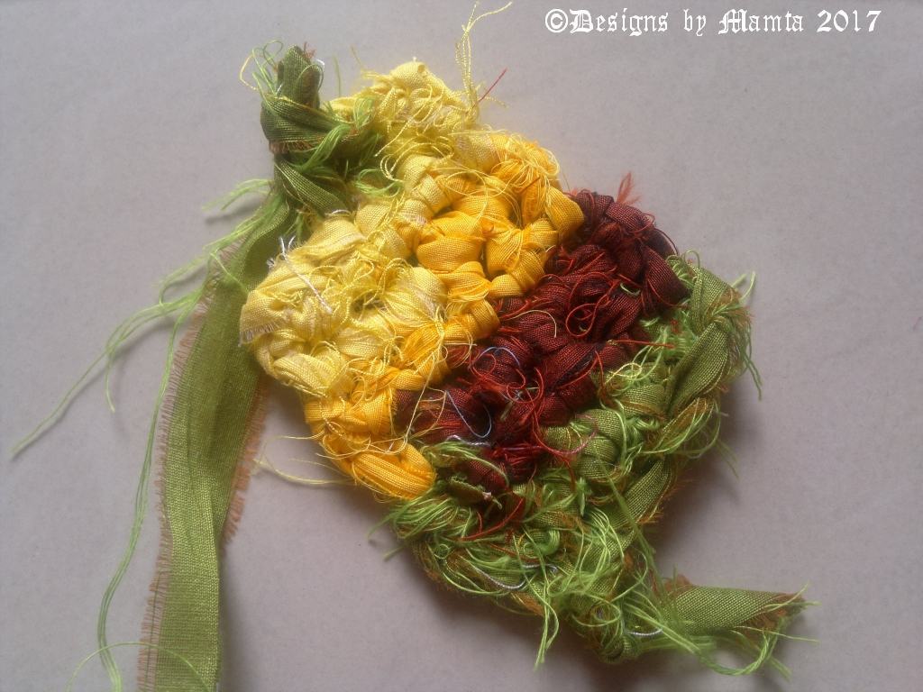 Forsythia Flower Sari Yarn Ribbon For Jewelry Craft Supplies Store
