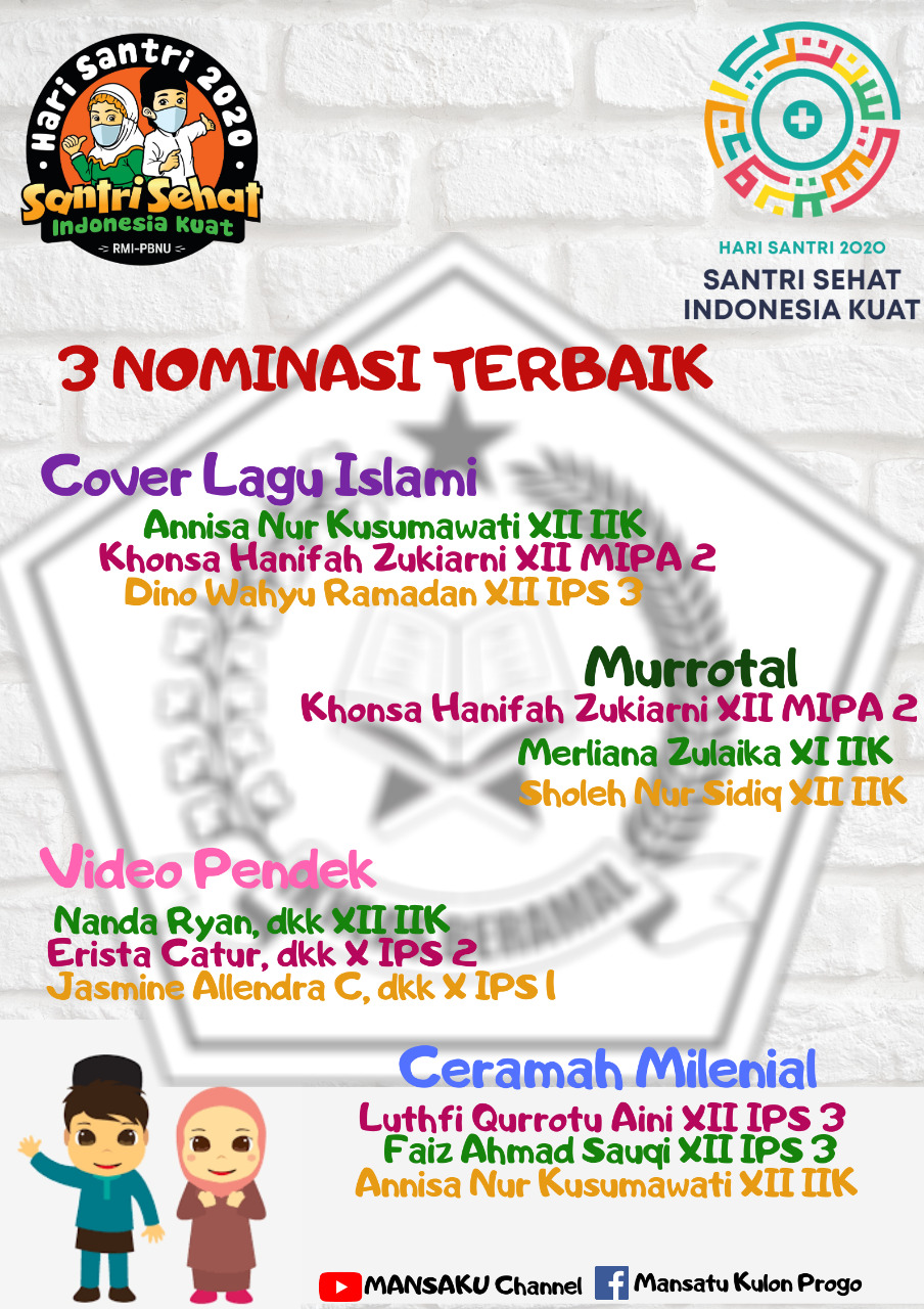 Nominasi Terbaik Lomba Hari Santri Nasional 2020 – MAN 1 Kulon Progo