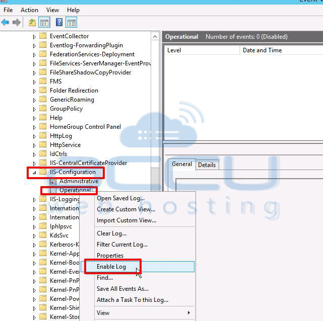 How to enable IIS operation logs in event viewer? Windows VPS Hosting