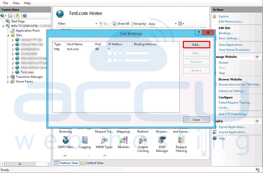 Port forwarding iis web server QuyaSoft