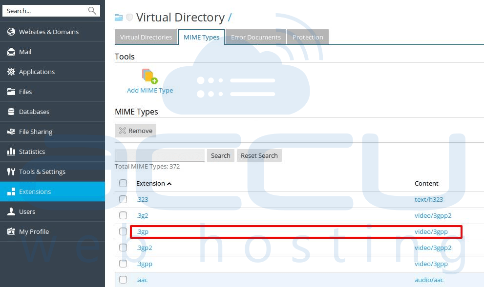 how to add/edit/remove MIME types in Plesk Plesk Tutorials Accu