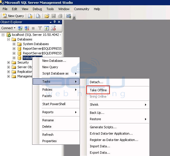 How to take MSSQL database offline or bring it online? MSSQL Server