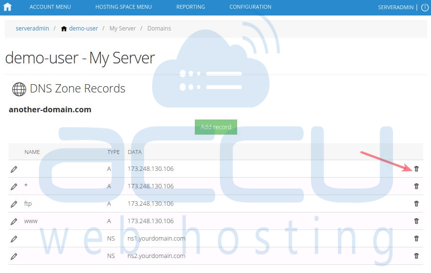 How to manage DNS records of a domain from sitePanel 2.1? Knowledgebase AccuHosting
