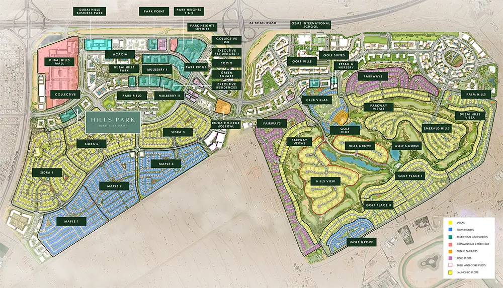 Emaar Hills Park Master Plan at Dubai Hills Estate