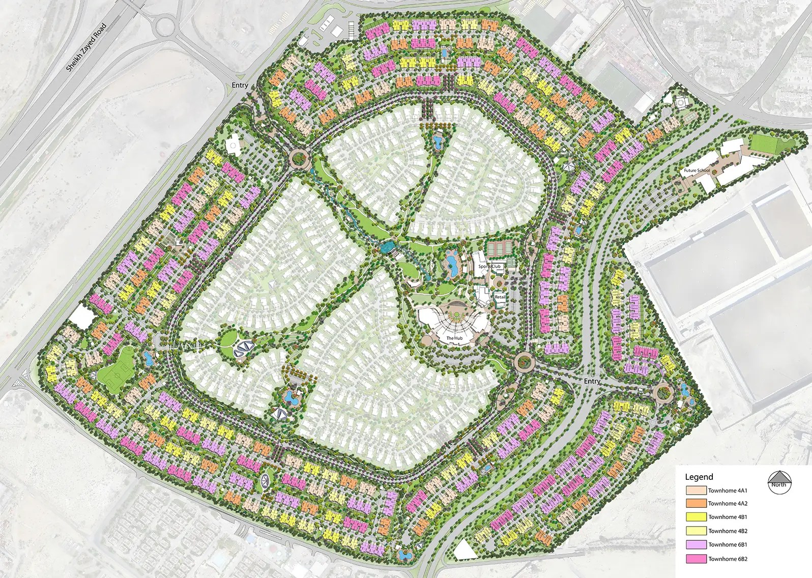 Jebel Ali Village Townhouses Master Plan by Nakheel
