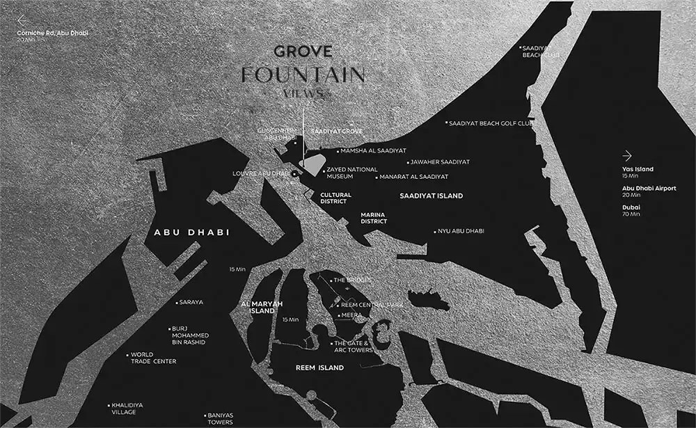 Grove Fountain Views Location Saadiyat Grove, Abu Dhabi